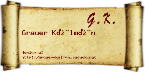 Grauer Kálmán névjegykártya